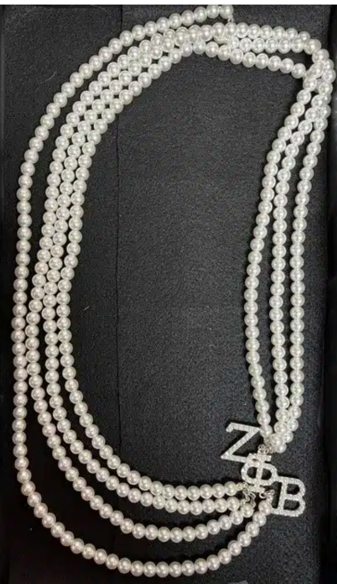 Zeta Phi Beta Strand Pearl Necklace